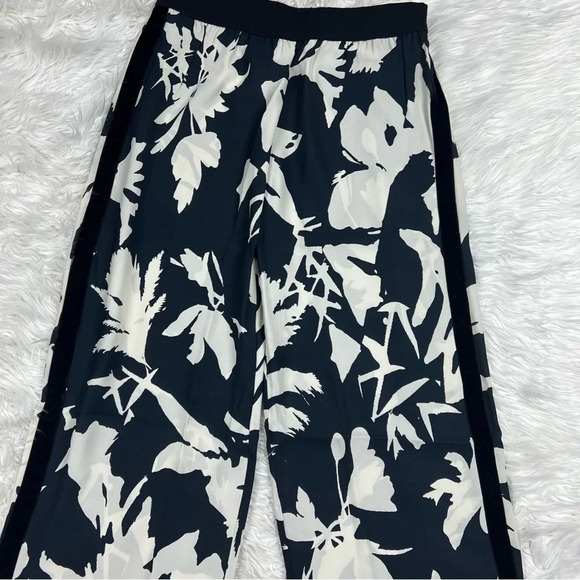 NWOT FUZZI Floral-print Crepe Track Pants Black Women’s 10 Designer - Picture 6 of 12